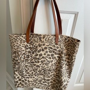 Madewell cheetah canvas tote